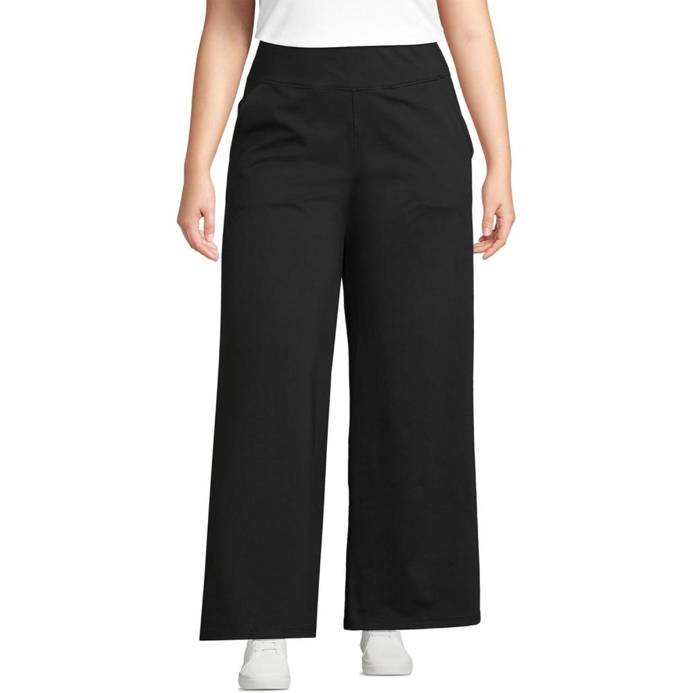 imageLands End Womens Active Hi Impact High Rise Wide Leg PantsBlack
