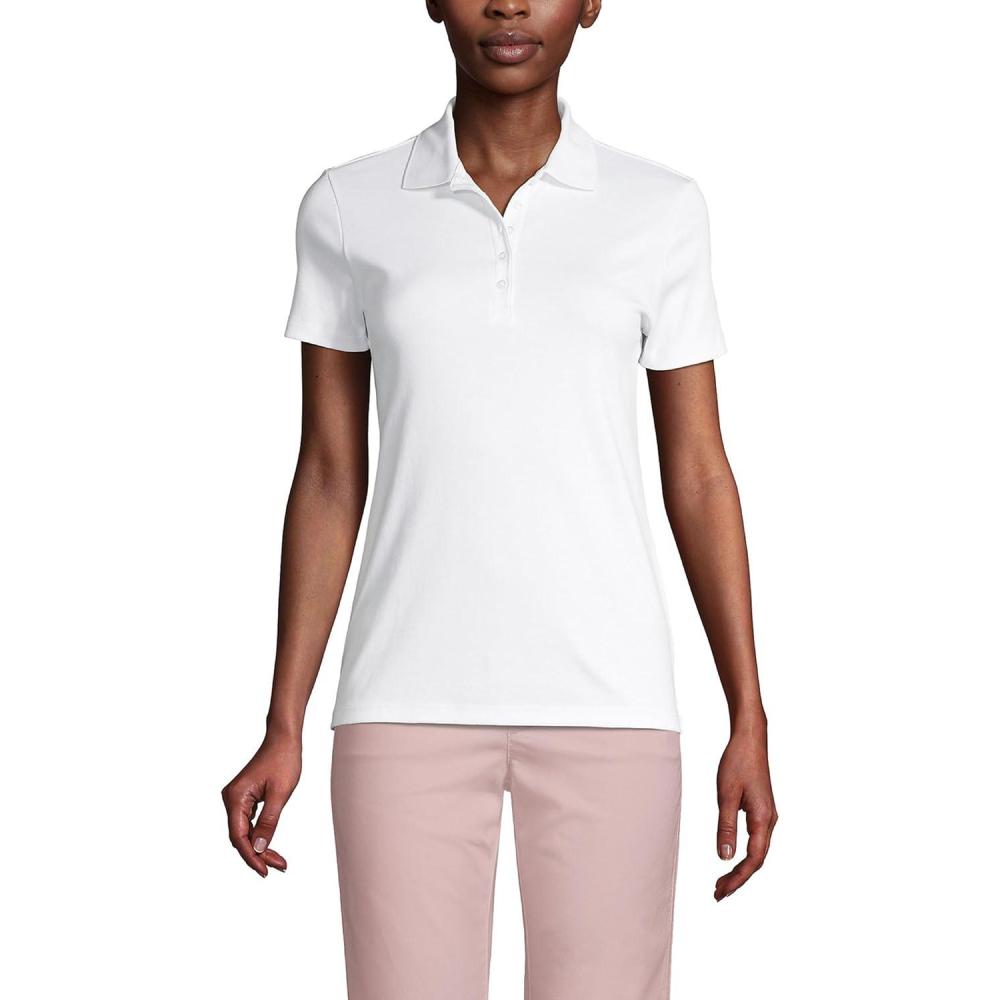 imageLands End Womens AmericanGrown Supima Cotton Polo ShirtWhite