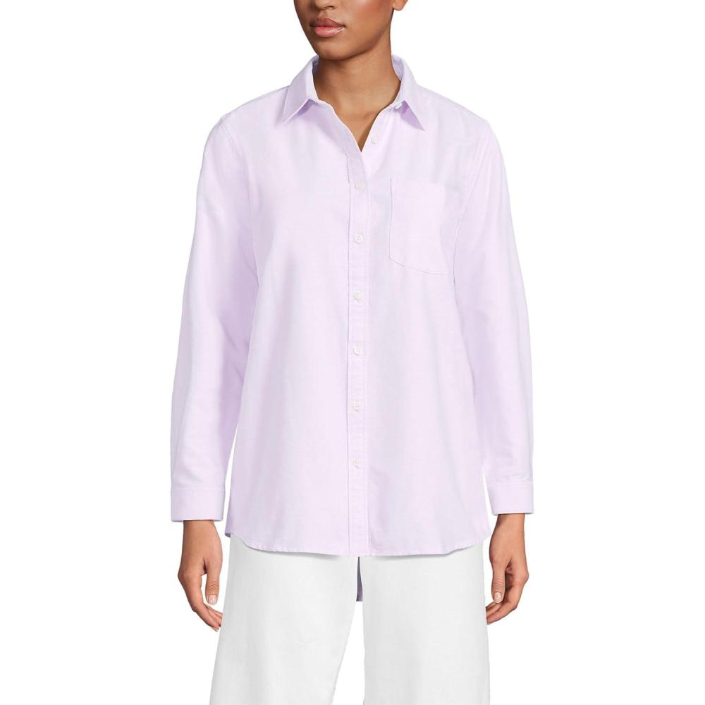 imageLands End Womens Oxford ShirtPale Whisper Lilac