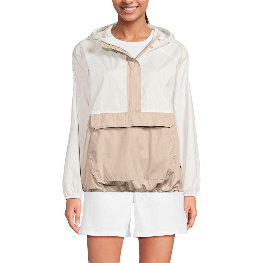 imageLands End Womens Packable Anorak WindbreakerEgretChampagne