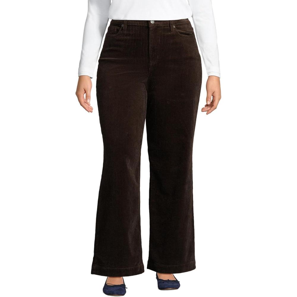 imageLands End Womens Recover High Rise Wide Leg JeansRich Coffee