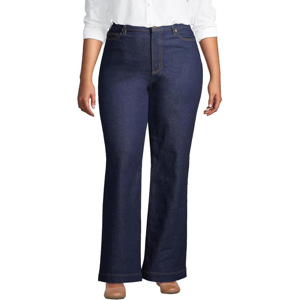 imageLands End Womens Recover High Rise Wide Leg JeansRiver Rinse