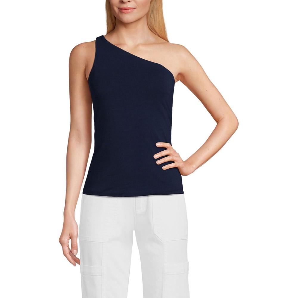 imageLands End Womens Slender One Shoulder TopDeep Sea Navy