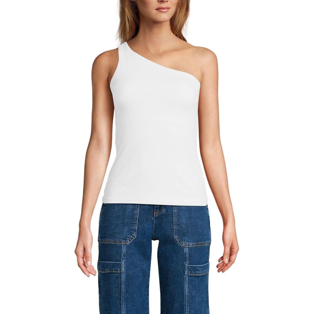 imageLands End Womens Slender One Shoulder TopWhite