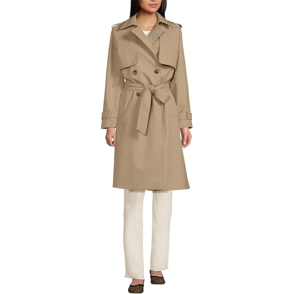imageLands End Womens Squall Waterproof Modern Trench CoatDesert Tan