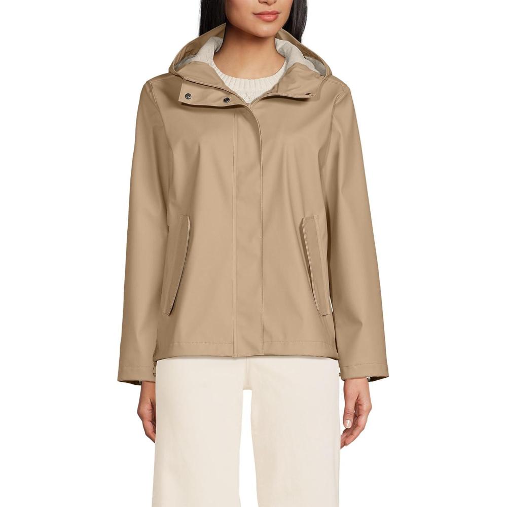 imageLands End Womens Squall Waterproof Rain Slicker JacketDesert Tan