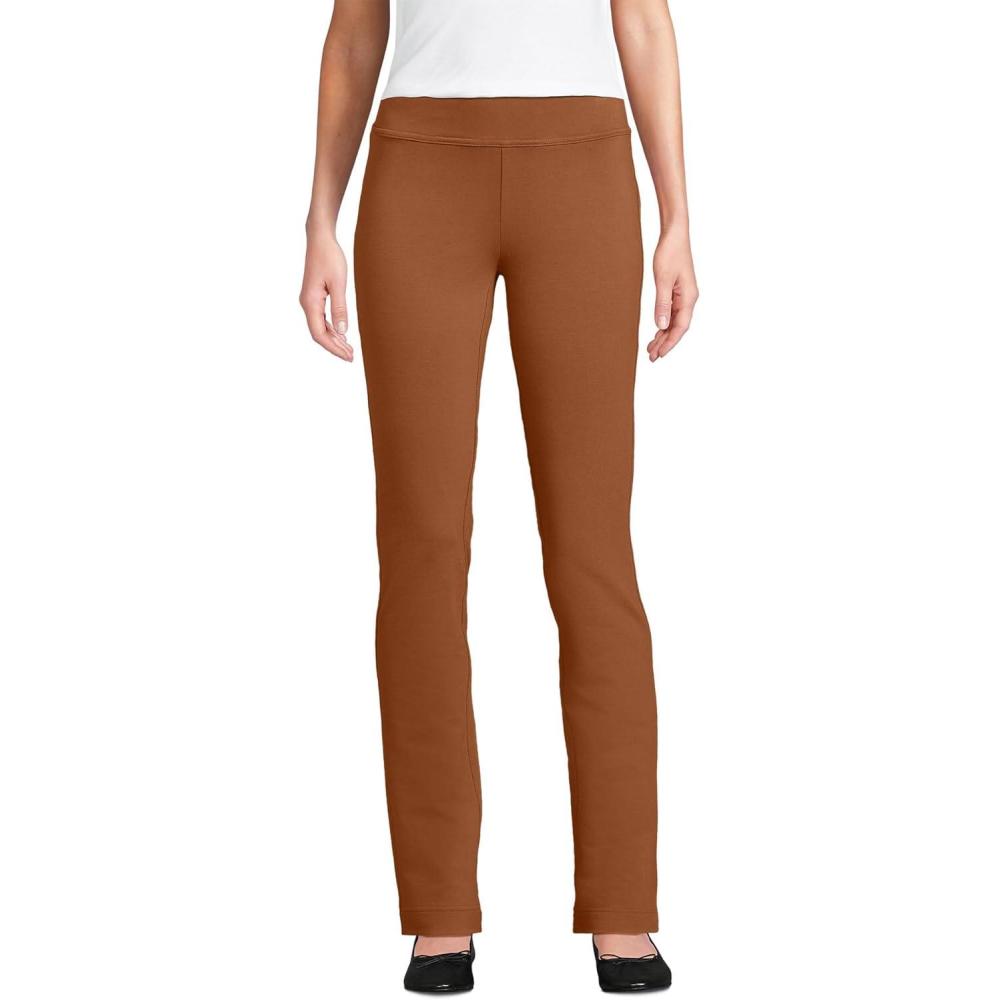 imageLands End Womens Starfish Mid Rise Slim Leg PantsRich Ginger Brown