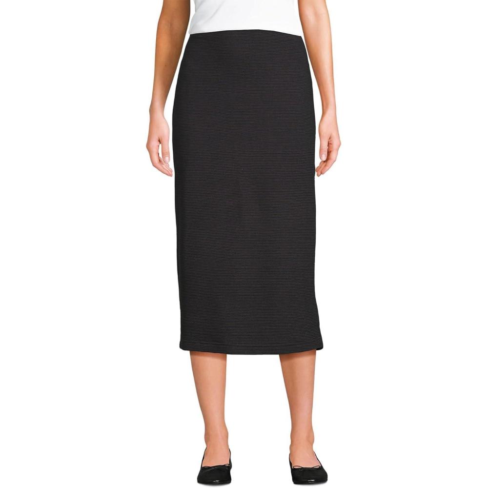 imageLands End Womens Starfish Side Zip Midi SkirtBlack