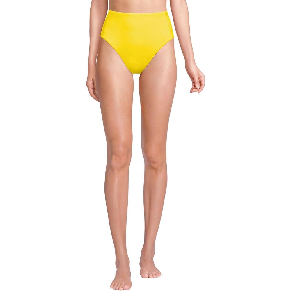 imageLands End Womens Tugless Quickdry High Waisted High Leg Bikini BottomsVivid Lemon
