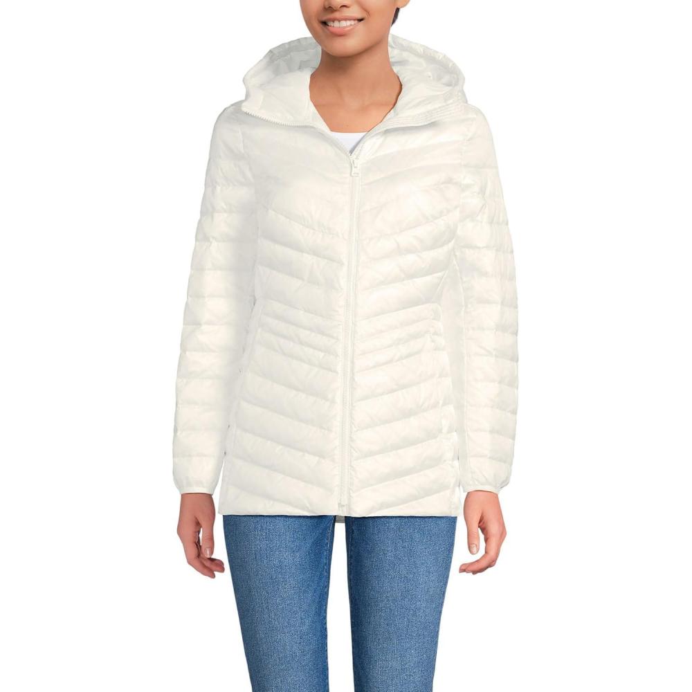 imageLands End Womens Ultralight Packable Down JacketIvory Shine