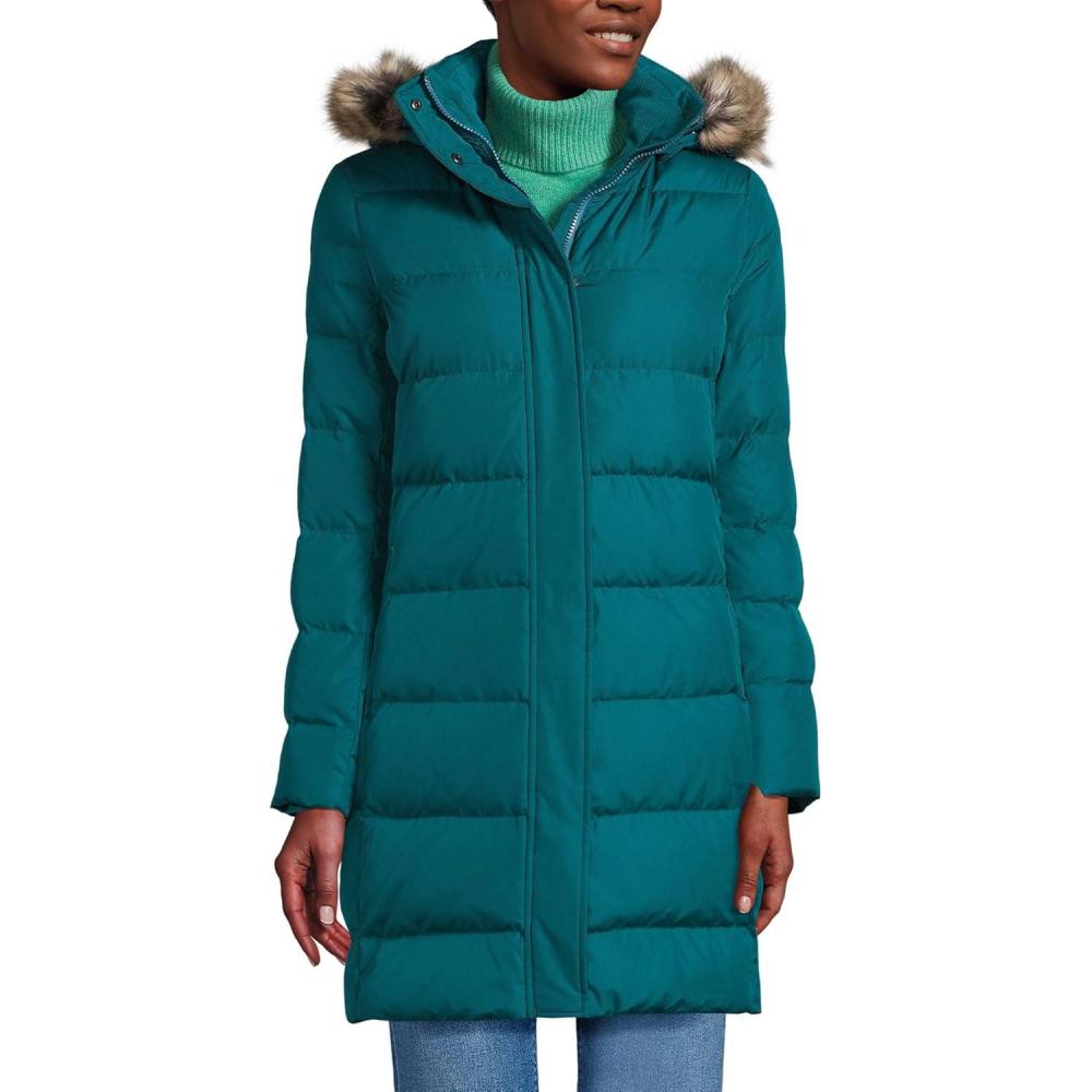 imageLands End Womens Winter Down Coat Evening Teal Regular Large