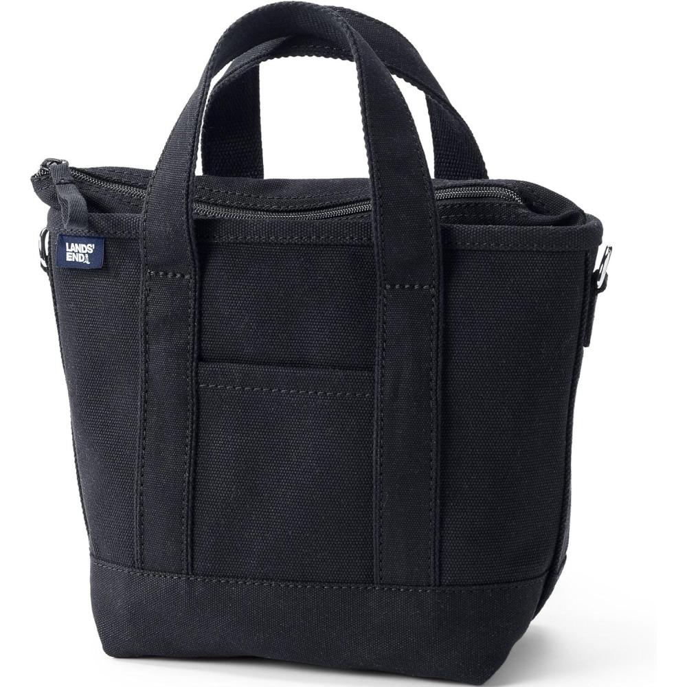 imageLands End Zip Top Canvas Tote BagBlackBlack
