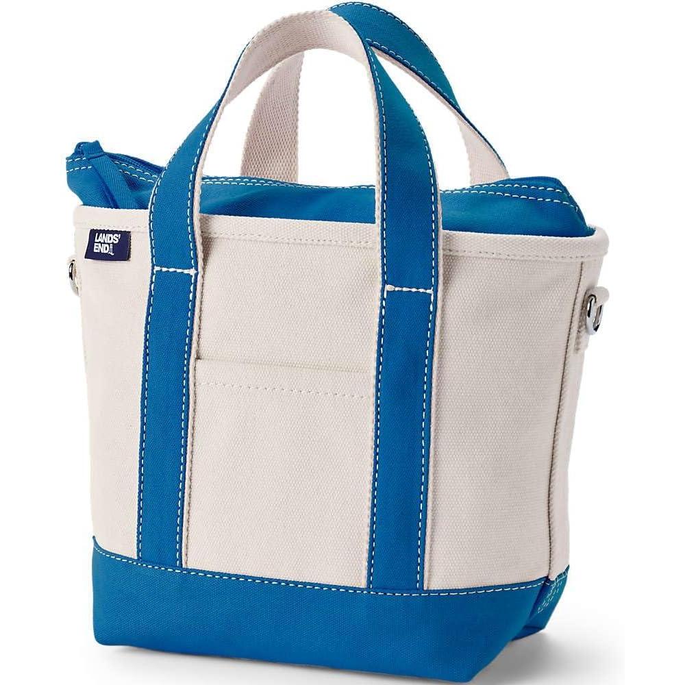 imageLands End Zip Top Canvas Tote BagNaturalBeacon Blue