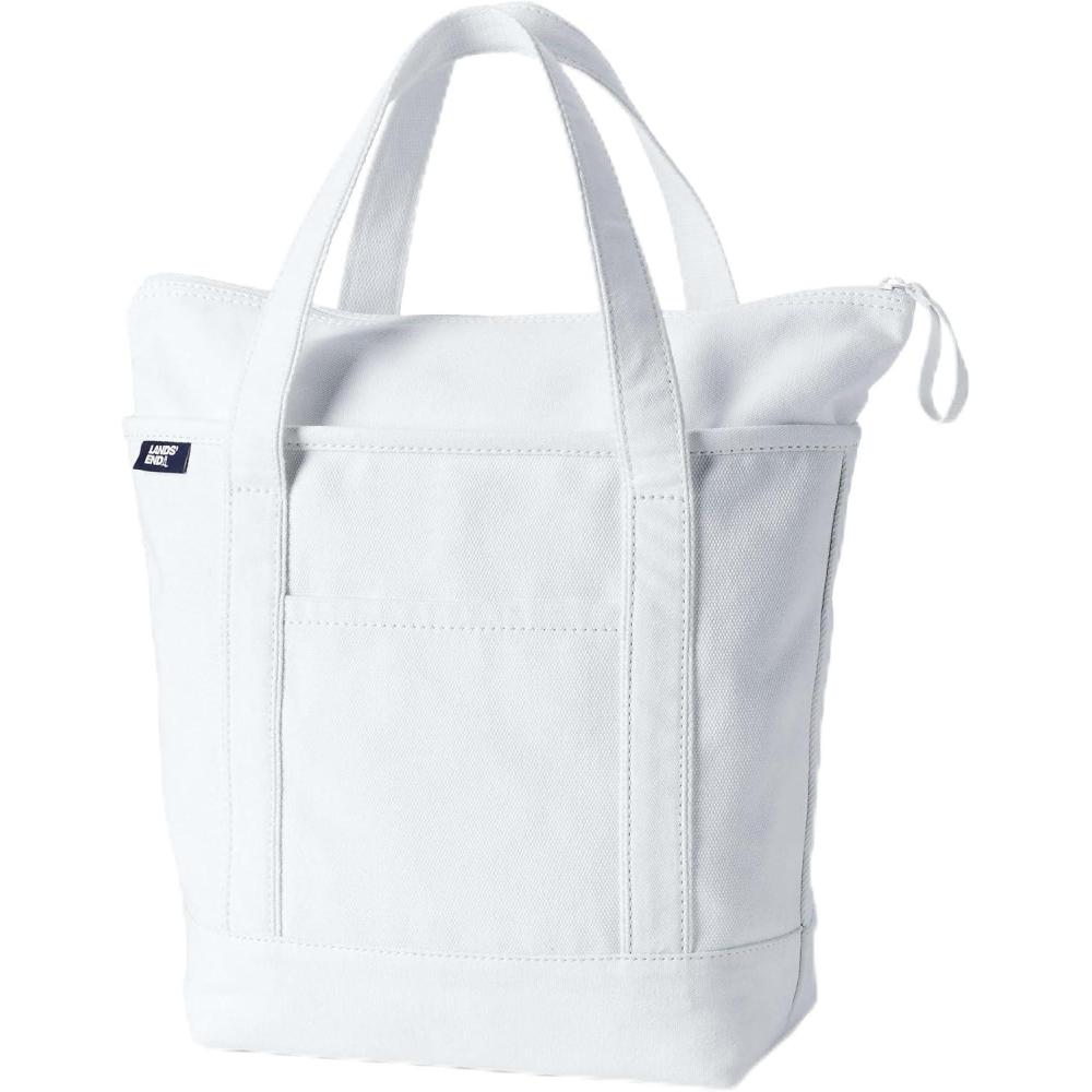 imageLands End Zip Top Canvas Tote BagWhite