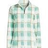 Lands’ End Anyweather Fleece Full Zip Jacket(Mint Sky Buff Check)