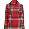 Lands’ End Anyweather Fleece Quarter Zip Pullover(Compass Red Holiday Plaid)