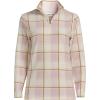 Lands’ End Anyweather Fleece Quarter Zip Pullover(Light Mauve Buff Check)