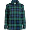 Lands’ End Anyweather Fleece Quarter Zip Pullover(Navy/Green Blackwatch)