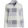 Lands’ End Anyweather Fleece Quarter Zip Pullover(Surf Grey Buffalo Check)