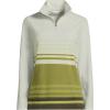 Lands’ End Anyweather Fleece Quarter Zip Pullover(Vintage Lime Ombre Stripe)