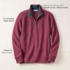 Lands’ End Bedford Rib Quarter Zip Pullover Sweater(Burgundy Spritz)