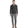 Lands’ End Bedford Rib Quarter Zip Pullover Sweater(Dark Charcoal Heather)