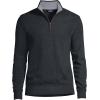 Lands’ End Bedford Rib Quarter Zip Pullover Sweater(Dark Charcoal Heather)