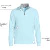 Lands’ End Bedford Rib Quarter Zip Pullover Sweater(Light Blue Sky)