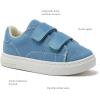 Lands’ End Boys’ and Girls’ Sneakers, No Tie Casual Tennis Shoes for Boys and Girls Size 5-10 Toddler, Little and Big Kids 11 to 7, Blue or White with Hook and Loop Straps(Denim)