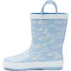 Lands’ End Boys and Girls Waterproof Boots Kids and Toddler Rain Boots – Girls and Boys Rubber Rain Boots Kids Size 5 Toddler to 7 Big Kid, Slip On Girls and Boys Rain Boots with Handles(Light Blue Clouds)