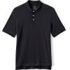 Lands’ End Essentials Men’s Long Sleeve All Day Comfort Polo Shirt – 100% Cotton Won’t Shrink Pill Fade(Black)