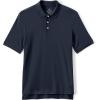 Lands’ End Essentials Men’s Long Sleeve All Day Comfort Polo Shirt – 100% Cotton Won’t Shrink Pill Fade(Classic Navy)