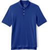 Lands’ End Essentials Men’s Long Sleeve All Day Comfort Polo Shirt – 100% Cotton Won’t Shrink Pill Fade(Cobalt)