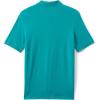 Lands’ End Essentials Men’s Long Sleeve All Day Comfort Polo Shirt – 100% Cotton Won’t Shrink Pill Fade(Teal Breeze)
