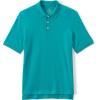 Lands’ End Essentials Men’s Long Sleeve All Day Comfort Polo Shirt – 100% Cotton Won’t Shrink Pill Fade(Teal Breeze)