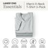 Lands’ End Essentials Men’s V-Neck T-Shirt 3 Pack – Premium Cotton Tee, Casual Regular Fit(Gray Heather)