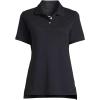 Lands’ End Essentials Women’s Short Sleeve All Day Comfort Polo Shirt – 100% Cotton Won’t Shrink Pill Fade(Black)
