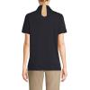 Lands’ End Essentials Women’s Short Sleeve All Day Comfort Polo Shirt – 100% Cotton Won’t Shrink Pill Fade(Black)