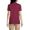 Lands’ End Essentials Women’s Short Sleeve All Day Comfort Polo Shirt – 100% Cotton Won’t Shrink Pill Fade(Burgundy)