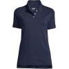 Lands’ End Essentials Women’s Short Sleeve All Day Comfort Polo Shirt – 100% Cotton Won’t Shrink Pill Fade(Classic Navy)