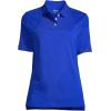 Lands’ End Essentials Women’s Short Sleeve All Day Comfort Polo Shirt – 100% Cotton Won’t Shrink Pill Fade(Cobalt)