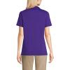 Lands’ End Essentials Women’s Short Sleeve All Day Comfort Polo Shirt – 100% Cotton Won’t Shrink Pill Fade(Deep Purple)