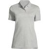 Lands’ End Essentials Women’s Short Sleeve All Day Comfort Polo Shirt – 100% Cotton Won’t Shrink Pill Fade(Gray Heather)