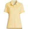 Lands’ End Essentials Women’s Short Sleeve All Day Comfort Polo Shirt – 100% Cotton Won’t Shrink Pill Fade(Maize)