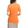Lands’ End Essentials Women’s Short Sleeve All Day Comfort Polo Shirt – 100% Cotton Won’t Shrink Pill Fade(Orange Spice)