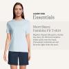 Lands’ End Essentials Women’s Short-Sleeve Soft Cotton T-Shirt – Tailored Feminine Fit(Chambray Blue)