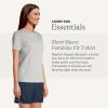 Lands’ End Essentials Women’s Short-Sleeve Soft Cotton T-Shirt – Tailored Feminine Fit(Gray Heather)