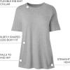 Lands’ End Essentials Women’s Short-Sleeve Soft Cotton T-Shirt – Tailored Feminine Fit(Gray Heather)