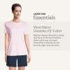 Lands’ End Essentials Women’s Short-Sleeve Soft Cotton T-Shirt – Tailored Feminine Fit(Ice Pink)