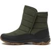 Lands’ End Expedition Quilted Slip On Mens Snow Boots Insulated Winter Boots for Men Waterproof with Hook & Loop Closure, Medium or Wide Width Winter Shoes Size 8 to 13(Dark Green)